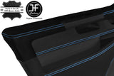 BLUE STITCH 2X FRONT DOOR CARD REAL LEATHER & LUXE SUEDE COVER FOR VW T6 16-20