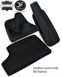 BLUE STITCH LEATHER GEAR HANDBRAKE & ARMREST COVER FITS BMW E90 E91 E92 E93