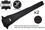 BLACK LEATHER TRI STITCH 2X B PILLAR TRIM COVERS FITS BMW 5 SERIES E28 81-87