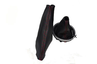 red stitch FITS BMW MINI COOPER S ONE AUTOMATIC 01-2012 GEAR HANDBRAKE GAITERS