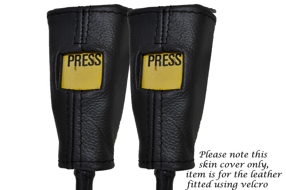 BLACK STITCH 2X SEAT BELT STALK STYLE 2 SKIN COVERS FITS ALFA ROMEO GTV6 GTV 6