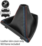 BLACK & TRI STITCH MANUAL LEATHER GEAR GAITER FOR BMW 5 SERIES F10 F11 2010-2016