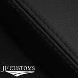 BLACK STITCH LEATHER ARMREST LID COVER FOR VW POLO 2017-2022 CUSTOM NEW