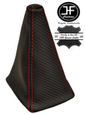 RED STITCH CARBON FIBER VINYL MANUAL GEAR GAITER FITS TOYOTA SERA 1990-1996
