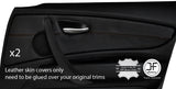 BROWN STITCH 2X FRONT DOOR CARD TRIM LEATHER COVERS FITS BMW 1 SERIES E87 04-12
