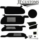 BLACK CROSS STITCH SUEDE 2X SUN VISOR COVERS FOR NISSAN SKYLINE R34 99-02
