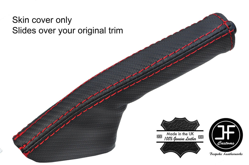 RED  STITCH CARBON FIBER VINYL HANDBRAKE GAITER FOR TOYOTA MR2 MK1 AW11 84-89