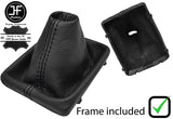 BLACK STITCH LEATHER MANUAL GEAR GAITER WITH PLASTIC FRAME FOR AUDI A5 8T 07-15