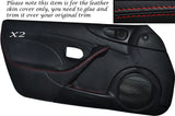 RED STITCH 2XFULL DOOR CARD SKIN COVER FITS MAZDA MX5 MK2 MK2.5 00-05 STYLE 2