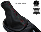 RED STITCHING MANUAL LEATHER GEAR GAITER FITS DACIA DUSTER 2010-2015 CUSTOM NEW