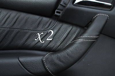 WHITE STITCH FITS MERCEDES S CLASS W220 98-05 2X FRONT DOOR HANDLE LTHR COVERS