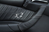 WHITE STITCH FITS MERCEDES S CLASS W220 98-05 2X FRONT DOOR HANDLE LTHR COVERS