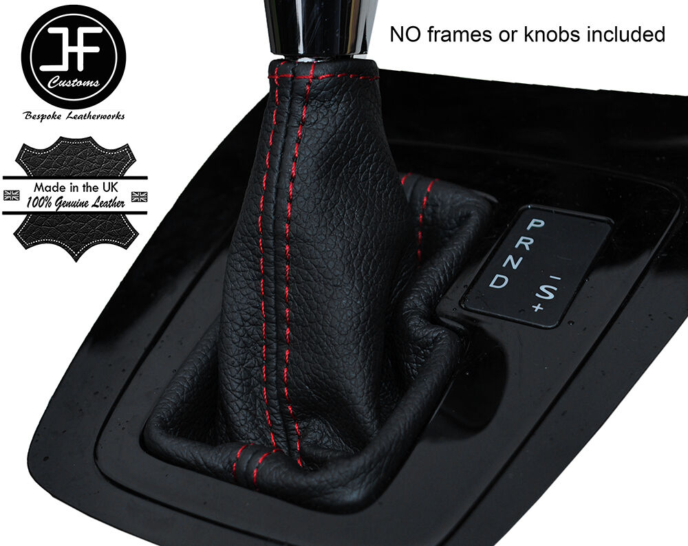 RED STITCH AUTO AUTOMATIC LEATHER GEAR GAITER FITS FORD KUGA 2008-2012