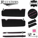 PINK CROSS STITCH 2X SUN VISORS LEATHER COVERS FITS NISSAN PATROL Y60 87-97