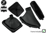 BLACK STITCH PERFORATED LEATHER GAITER SET+PLASTIC FRAME FOR ALFA ROMEO 159