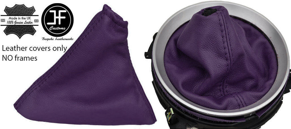 PURPLE REAL LEATHER MANUAL GEAR & HANDBRAKE GAITER FITS NISSAN 350Z 33Z 02-09