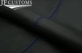 BLUE STITCH 2X A PILLAR LEATHER COVERS FOR VW T6 TRANSPORTER 2016-2019