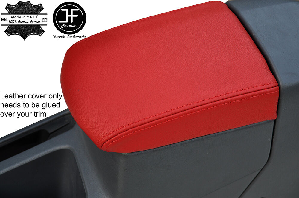 RED REAL LEATHER ARMREST LID COVER FITS TOYOTA RAV 4 2001-2005 CUSTOM NEW