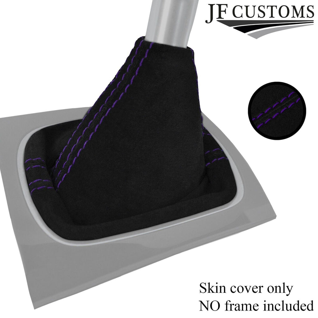 PURPLE STITCHING REAL SUEDE MANUAL GEAR GAITER FITS AUDI A3 8P 2004-2012