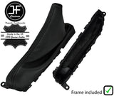 BLACK STITCH LEATHER HANDBRAKE GAITER +PLASTIC FRAME FITS MAZDA 3 2014-2016