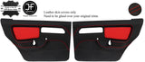 RED   BLACK LEATHER 2X REAR DOOR CARD COVERS FOR FORD SIERRA RS COSWORTH JF1