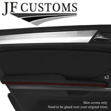 RED STITCH D GREY SUEDE 2X FRONT DOOR ARMREST COVER FOR MERCEDES ML W164 05-11