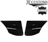 BLACK STITCH PERFORATED LEATHER 2X REAR DOOR HANDLE TRIM+COVER FOR BMW E90 E91