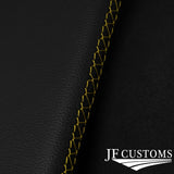YELLOW CROSS STITCH 2X SUN VISOR COVERS FOR SMART FORTWO 453 2014-2019