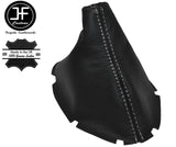 WHTE STITCH MANUAL BLACK LEATHER GEAR GAITER FITS JAGUAR S-TYPE 1999-2008