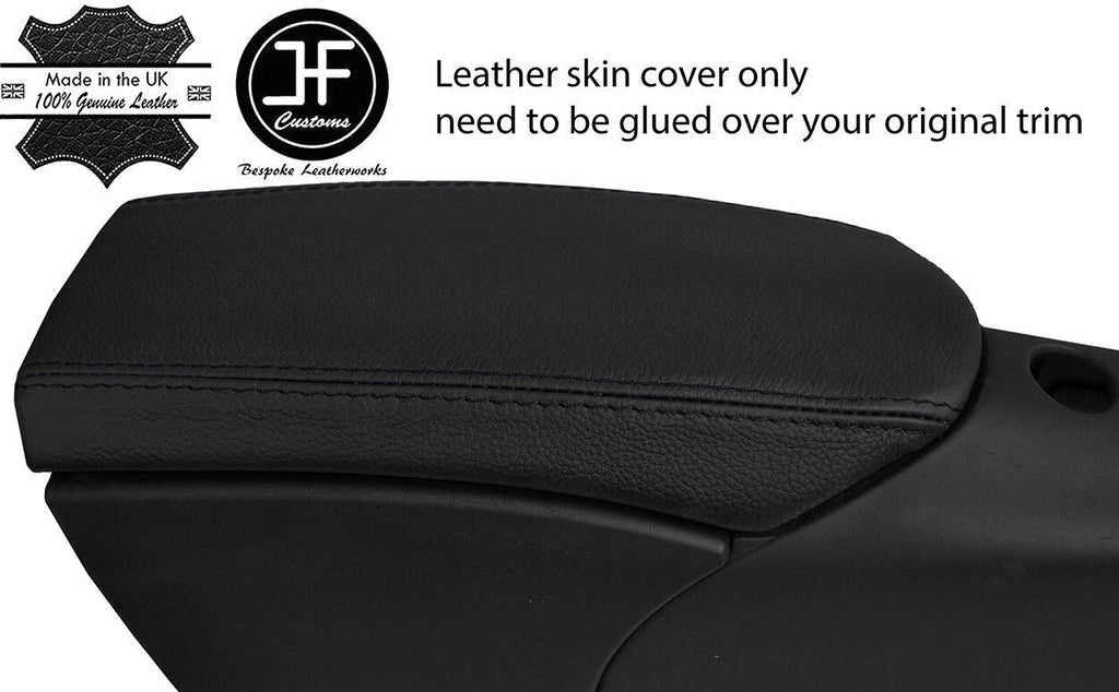 BLACK & BLACK LEATHER ARMREST LID COVER FOR PORSCHE 986 BOXSTER CARRERA 996