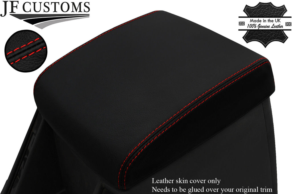 RED STITCH GENUINE LUXE-LEATHER ARMREST LID COVER FOR NISSAN PATROL Y61 97-13