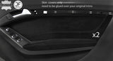 BLACK STITCH 2X FRONT DOOR CARD TRIM SUEDE COVERS FOR AUDI A5 CABRIO 09-16