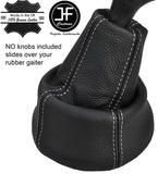 WHITE STITCH LEATHER GEAR GAITER OVER RUBBER FITS VAUXHALL OPEL MANTA GTE