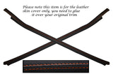 ORANGE STITCH 2X DOOR SILL TRIM LEATHER SKIN COVERS FITS PORSCHE 924 944
