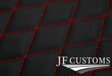 RED DIAMOND STITCH VINYL 2X TAILORED FLOOR CARPETS FOR SMART ROADSTER 03-07 JF1