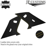 YELLOW STITCH ITALIAN LEATHER PILLAR KIT COVERS FOR BMW E23 7 SERIES 1977-1986