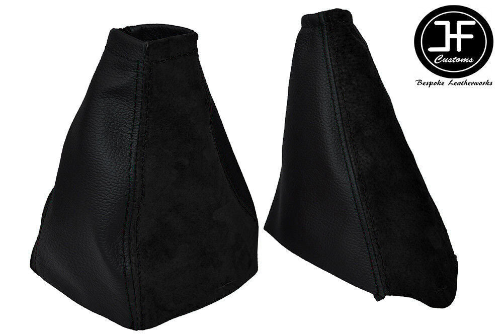 BLACK SUEDE & BLACK LEATHER FITS FORD FOCUS MK1 1998-2004 GEAR HANDBRAKE GAITER