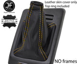 YELLOW STITCH TOP GRAIN REAL LEATHER GEAR GAITER FITS VW CORRADO 1988-1995