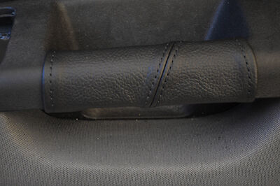 black stitch FITS FIAT PUNTO MK3 & GRANDE LEATHER 2X DOOR HANDLE COVERS