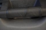 black stitch FITS FIAT PUNTO MK3 & GRANDE LEATHER 2X DOOR HANDLE COVERS
