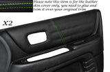 GREEN STITCH 2X FRONT DOOR CARD TRIM SKIN COVERS FITS LEXUS IS200 98-05