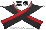 BLACK & RED REAL LEATHER 2X A PILLAR COVERS FOR VW T5 TRANSPORTER CARAVELLE