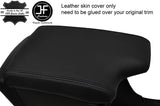 BLACK STITCHING TOP GRAIN LEATHER ARMREST LID COVER FOR TOYOTA HILUX 2016-2019