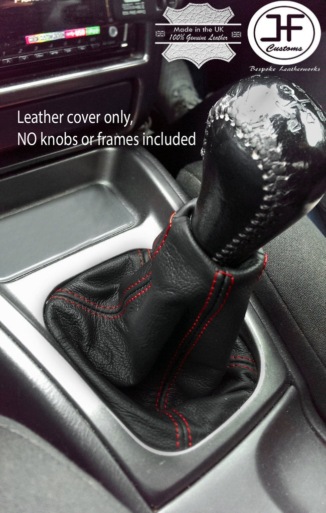 RED STITCHING MANUAL LEATHER GEAR GAITER FITS SUBARU IMPREZA WRX STI 1998-2000