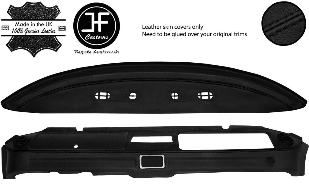 BLACK STITCH UPPER LOWER DASHBOARD LEATHER COVER FOR VW T2 TYPE 2 CAMPER 76+