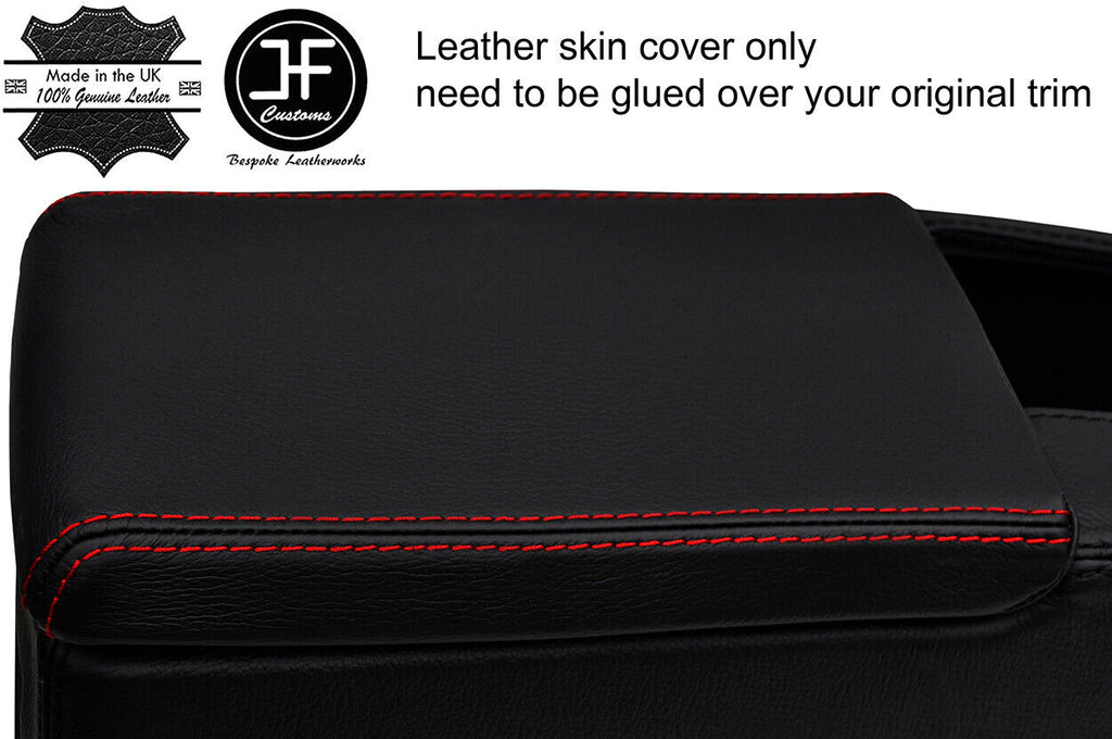 RED STITCH TOP GRAIN LEATHER ARMREST COVERS FITS NISSAN SKYLINE R32 89-94