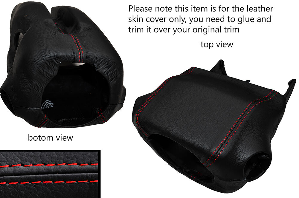 RED STITCH STEERING SHROUD LEATHER SKIN COVER FITS MITSUBISHI L200 2006-2014