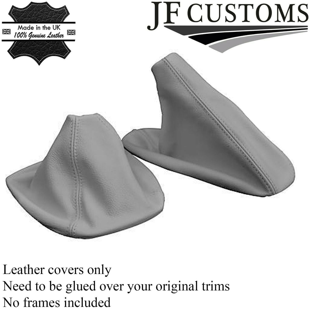 FITS BMW E46 1999-2005 GEAR HANDBRAKE GAITERS LEATHER MID GREY CUSTOM NEW