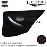 RED STITCH LEATHER 2X REAR DOOR CARD TRIM COVER FOR BMW F30 11-18 SALOON