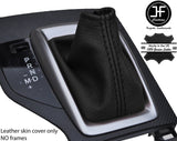 BLACK REAL LEATHER AUTO AUTOMATIC GEAR GAITER FITS MAZDA 3 2014-2017 CUSTOM NEW